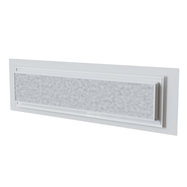 Baillindustrie - Grille de reprise + porte filtre Confort White - Photo produit arriere COL1000X200